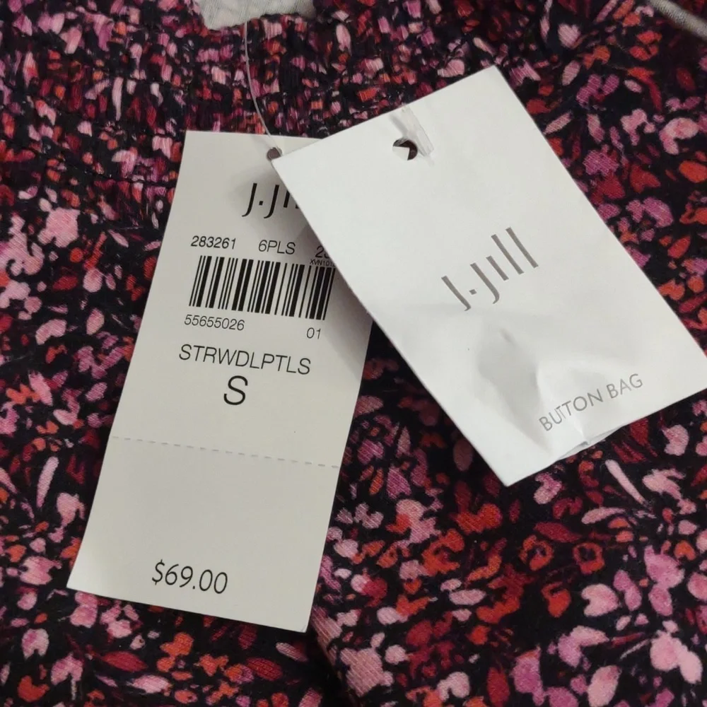J. Jill mock neck cotton/modal print top